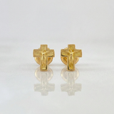 Christ Cross Stud Earrings 0.7gr / Yellow Gold 18K %