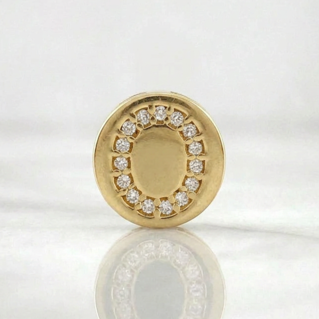 Pendant Charm Letter O 1.35gr / 1/2 in / Yellow Gold 18K *