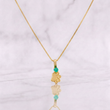 Set Cadena Veneciana + Dije Huella Esmeralda 03Pts / 1.15g / 18 in Oro Amarillo 18K