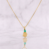 Set Cadena Veneciana + Dije Huella Esmeralda 03Pts / 1.15g / 18 in Oro Amarillo 18K