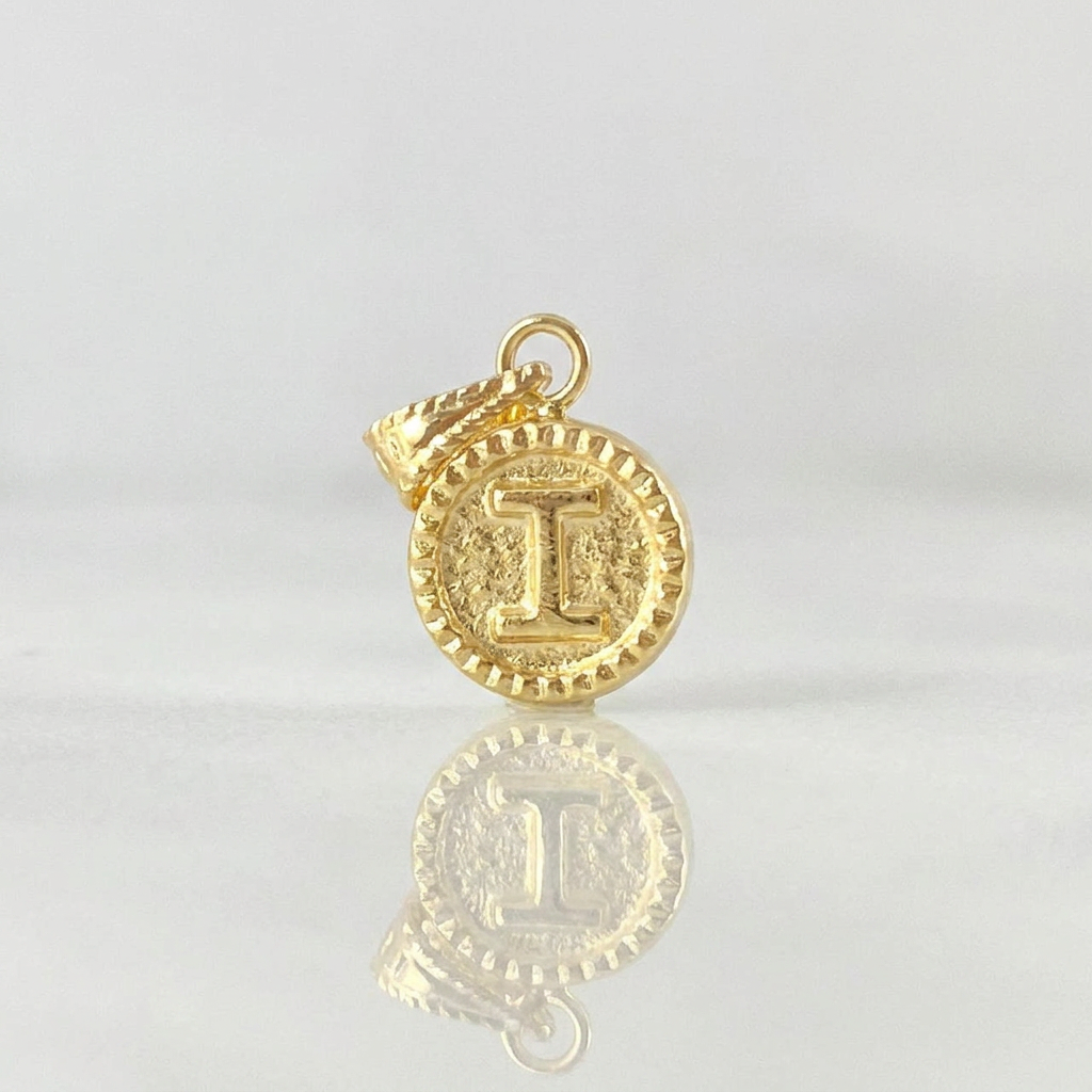 Pendant Letter I Framed Border 0.6g / 3/4 in 18K Yellow Gold