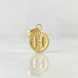 Pendant Letter H Framed Border 0.65g / 3/4 in 18K Yellow Gold