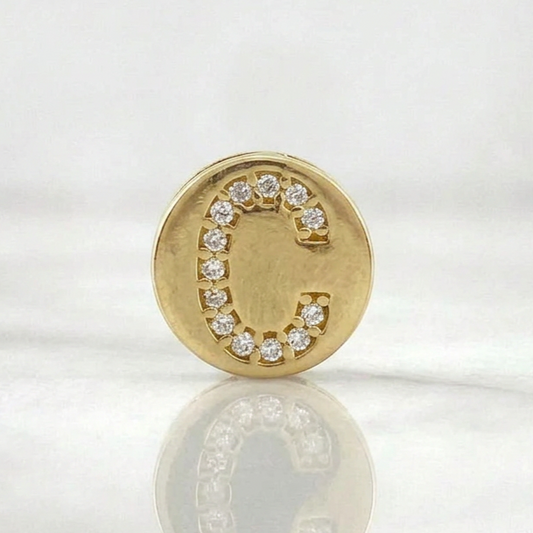 Pendant Charm Letter C 1.3gr / 1/2 in / Yellow Gold 18K *