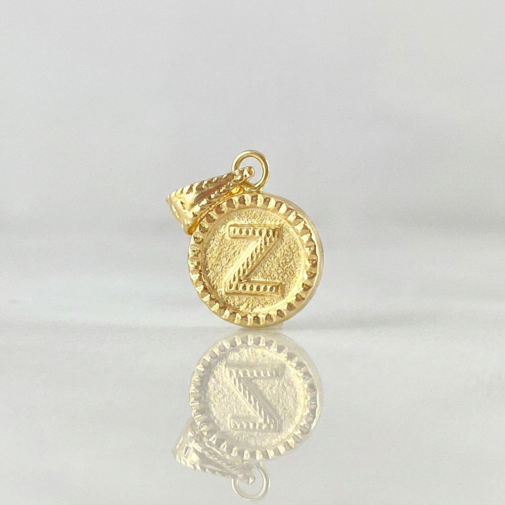 Dije Letra Z Doble Textura 0.6g / 3/4 in Oro Amarillo 18K