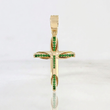 Pendant Cross Radiance Emeralds 63pts 11.6g / 2 1/4 in 18K Yellow Gold