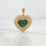 Dije Halo Corazón Tupido 9.75g / 1 1/2 in Oro Amarillo 18K
