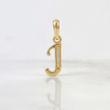 Pendant Italic Letter J 0.85g / 3/4 in Yellow Gold 18K