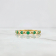 Emerald Band Ring 22pts Emeralds 7pts 2.25g / Size 6 1/2 Yellow Gold 18K