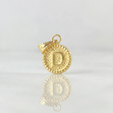 Dije Letra D Marco Bordeado 0.55g / 3/4 in Oro Amarillo 18K