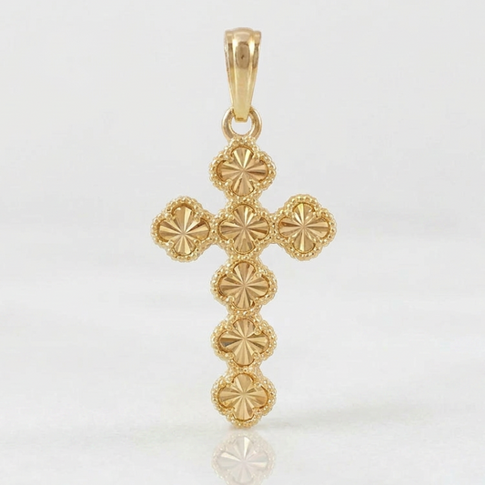 Dije Cruz Trebol 7.15gr / 2 1/4 in / Oro Amarillo Nac.Esp. 18K