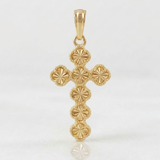 Clover Cross Pendant 7.15gr / 2 1/4 in / Yellow Gold Nac.Esp. 18K