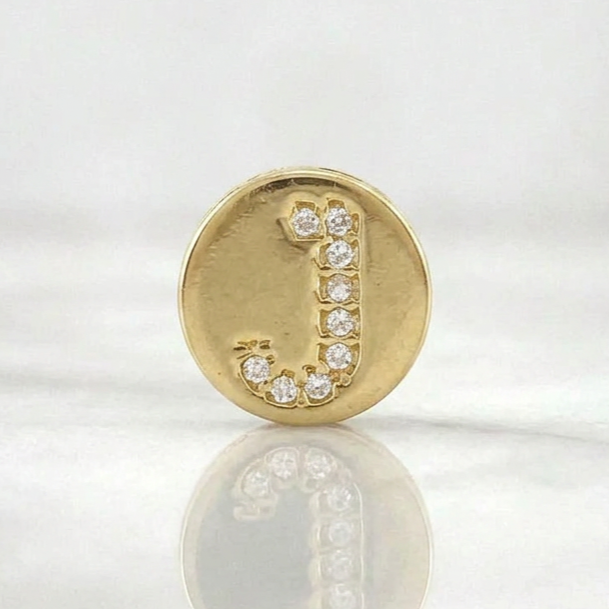 Pendant Charm Letter J 1.55gr / 1/2 in / Yellow Gold 18K *