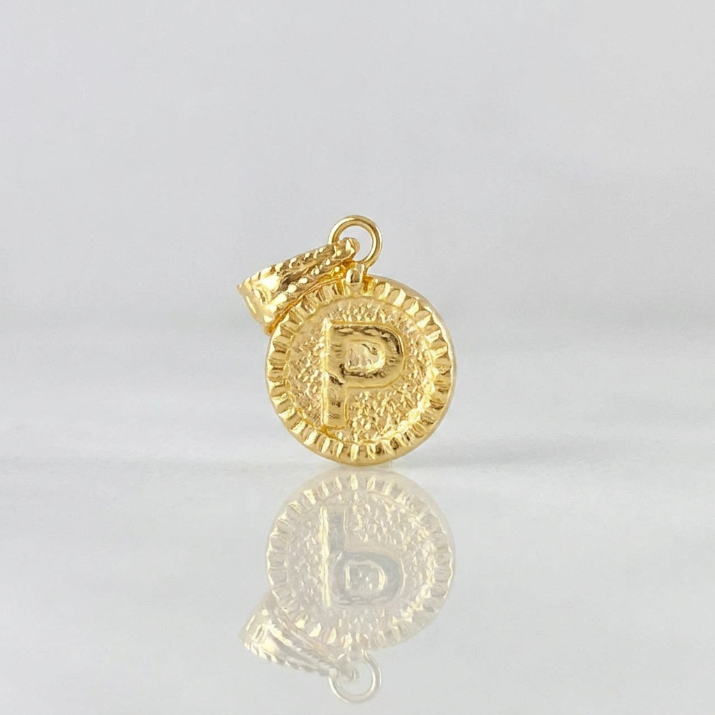 Pendant Letter P Framed Border 0.55g / 3/4 in 18K Yellow Gold