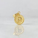 Pendant Letter P Framed Border 0.55g / 3/4 in 18K Yellow Gold