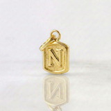 Pendant Letter N 0.3g / 1/2 in Yellow Gold 18K