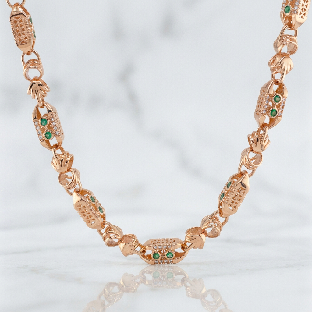 Rustic Bar Chain 59.35g / 28 in / 5.9mm 18K Rose Gold