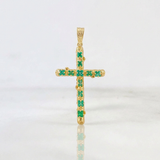 Pendant Cross Trunk Emeralds 5.10 Qts 6.7 g / 2 1/2 in Yellow Gold 18K