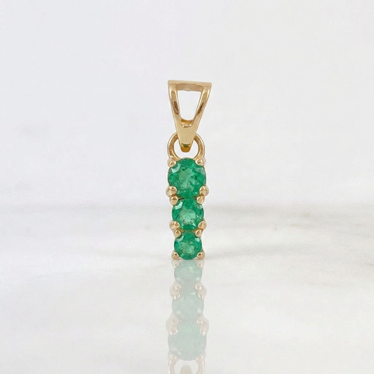 Dije Trio Degrade Esmeraldas 10Pts 0.55gr / 1/2 in / Oro Amarillo 18K %