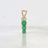 Dije Trio Degrade Esmeraldas 10Pts 0.55gr / 1/2 in / Oro Amarillo 18K %