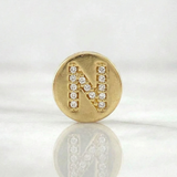 Letter N Charm Pendant 1.5gr / 1/2 in / Yellow Gold 18K *