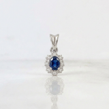 Halo Pendant Sapphire 0.85gr / 1/2 in / White Gold 18K %