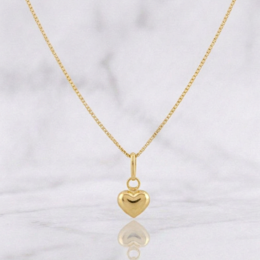 Set Cadena Veneciana + Dije Corazon / 1.45g / 20 in Oro Amarillo 18K