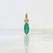 Oval Pendant Emeralds 55 Pts 0.5gr / 1/2 in / Yellow Gold 18K %
