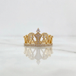Crown Ring Triangles 3gr / T6 / White Zircons 18K Yellow Gold &
