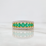 Imperial Ring Emerald 82pts Diamond 25pts 4.25g / T7 Yellow Gold 18K