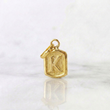 Pendant Letter K Textured Frame 0.35gr / 1/2 in / Yellow Gold 18K