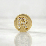 Pendant Charm Letter R 1.4gr / 1/2 in / Yellow Gold 18K