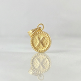 Pendant Letter X Framed Border 0.6g / 3/4 in 18K Yellow Gold