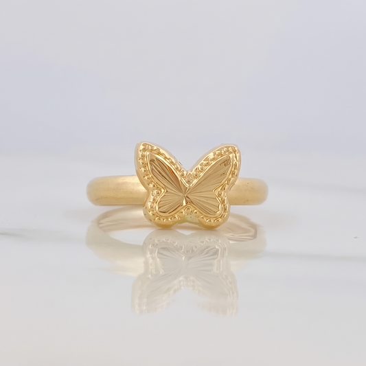 Anillo Mariposa Diamantada 0.65g / T5 1/2 Oro Amarillo 18K
