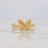 Diamond Cut Butterfly Ring 0.7g / T6 3/4 Yellow Gold 18K