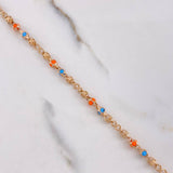 Bracelet 8.85gr / 19.5cm / Blue Orange Rubber Rose Gold &