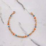 Bracelet 8.85gr / 19.5cm / Blue Orange Rubber Rose Gold &
