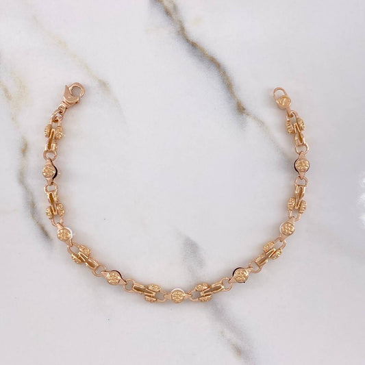 Pulso Rustico 12.75gr / 17.5cm / Cauchos Blancos Negros Oro Rosa &