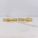 Hoop Earrings Worth 2.95gr / 3cm / Striped Spiral Yellow Gold &