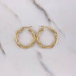 Hoop Earrings Worth 2.95gr / 3cm / Striped Spiral Yellow Gold &