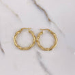 Hoop Earrings Weigh 2.8gr / 3cm / Striped Spiral Yellow Gold &