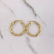 Hoop Earrings Weigh 2.7gr / 3cm / Striped Spiral Yellow Gold &