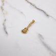 Pendant Guitar 1.2gr / 2.8cm / White Brown Zircons Yellow Gold &