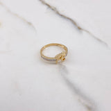 Ring Fe 2.15gr / T6 1/2 / White Zircons Yellow Gold $