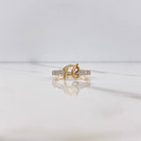 Ring Fe 2.15gr / T6 1/2 / White Zircons Yellow Gold $