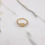 Ring Fe 2.15gr / T6 1/2 / White Zircons Yellow Gold $