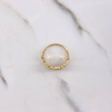 Crown Ring 4.6gr / T7 1/4 / White Zircons Two-tone Yellow and White Gold $