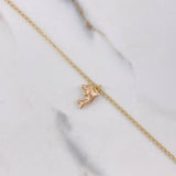 Ankle Bracelet Herringbone Dolphins 2.6gr / 25cm / 2mm Two-tone Yellow and Rose Gold $