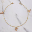 Ankle Bracelet Herringbone Dolphins 2.6gr / 25cm / 2mm Two-tone Yellow and Rose Gold $