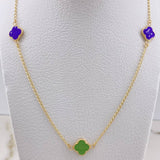 Espiga Chain Clover 3.75gr / 40cm / 2mm Green Purple Resin Yellow Gold $