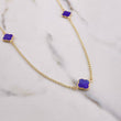 Espiga Chain Clover 3.75gr / 40cm / 2mm Green Purple Resin Yellow Gold $
